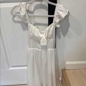 Altar'd State Elegant Cream Satin Dress